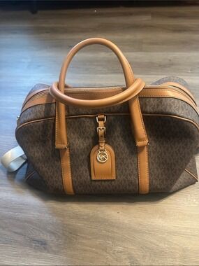 Michael Kors Brown Monogram Duffel Bag
